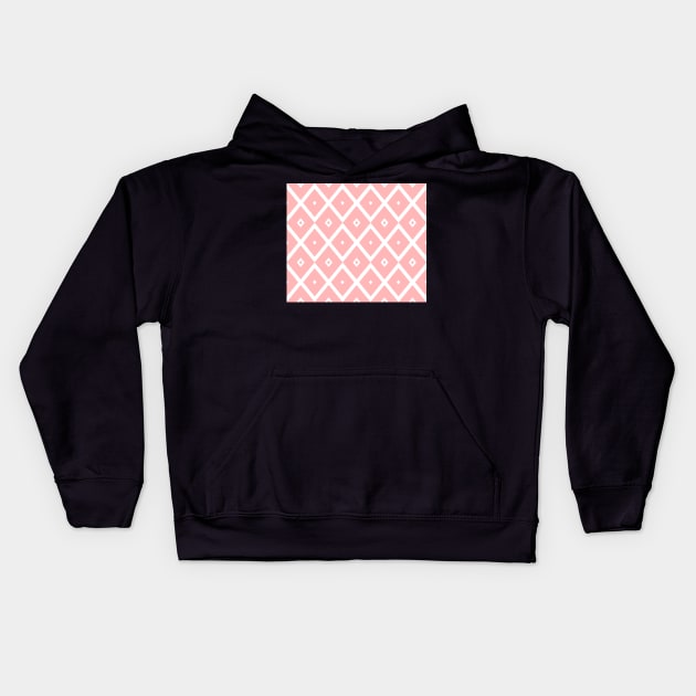Abstract geometric pattern - pink and white. Kids Hoodie by kerens